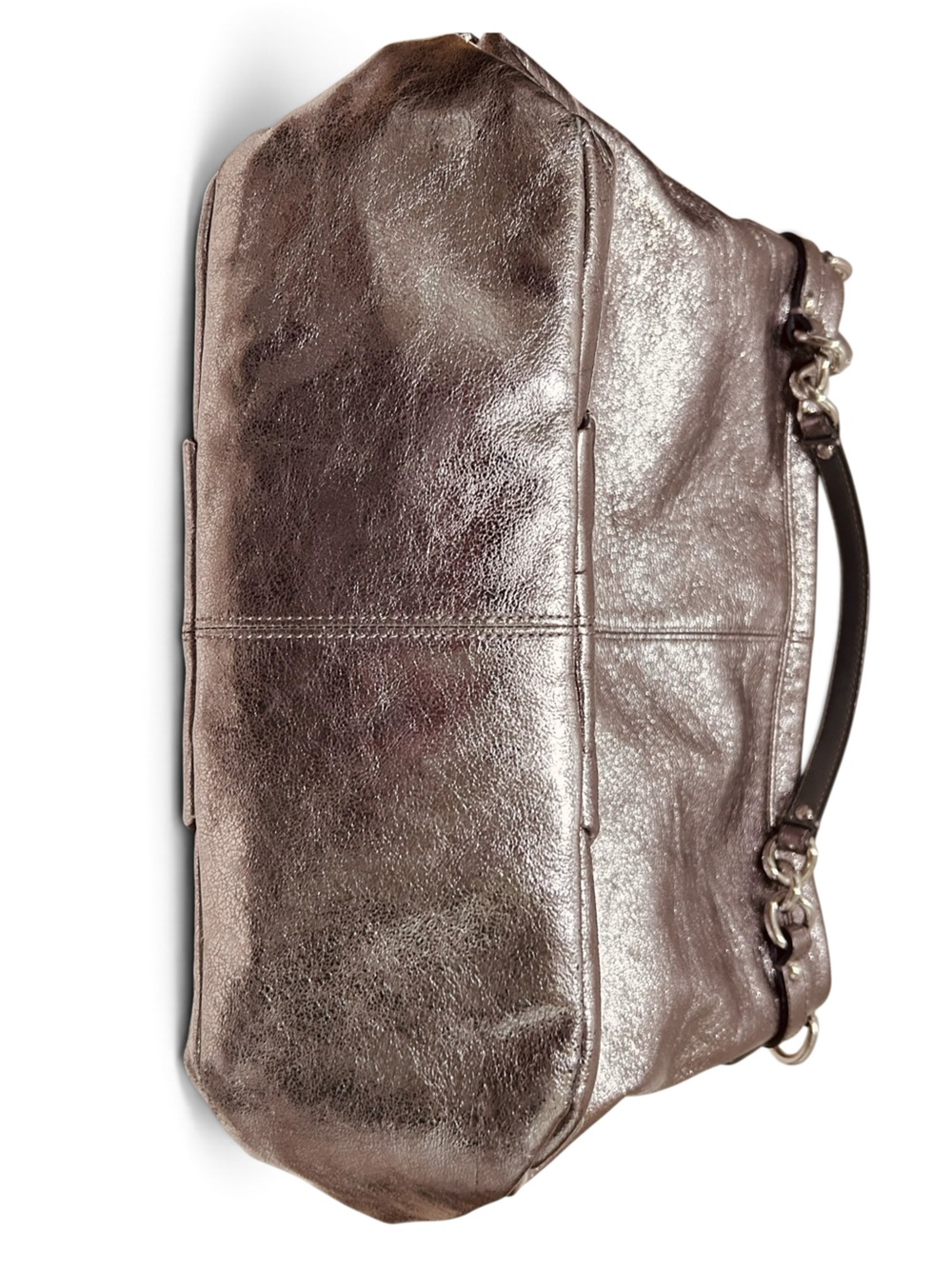 COACH Brooke Metallic Pewter Leather Hobo Shoulder Bag - Picture 6 of 11